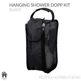 Simplify Hanging Mesh Toiletry Bag | Travel Organizer | Perfect for Dorm | Gym | Back to School | Shampoo | Shower Accessories | Black