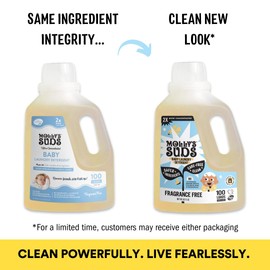 Molly's Suds Baby Liquid Laundry Detergent | Removes Formula, Poop & Spit-Up Stains | Extra Gentle for Infants, Babies, Toddlers (Fragrance Free, 100 Loads)