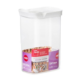 Emsa N11424 Optima Storage Container 2.2 Litres Rectangular Sliding Lid Ideal for Portioning 100% Safe / Hygienic / Safe Fresh Seal BPA Free Transparent Design