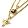 Jewel Town Mens Gold Angel & P Ruby Bundle Set
