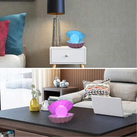 LKUA Shell Pearl Beach Themed Night Light, RGB 8 Colors Changing Mood Shell Pearl Lamps, Bedside LED Clamshell Portable Night Lights for Bar (Pink)