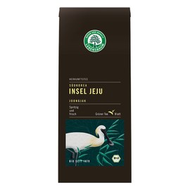 Lebensbaum Island of Jeju Green Tea Whole Leaf, Loose Green Tea, Sparkling and Fresh with Delicate Peach Note, 100% Organic, 90 g