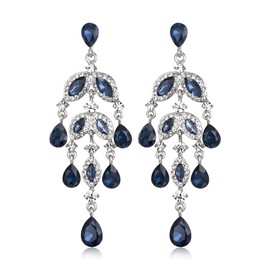 Clearine Beautiful Shiny Rhinestone Drop Marquise Cluster Chandelier Long Dangle Earrings for Women Wedding Party Prom Jewellery, Crystal