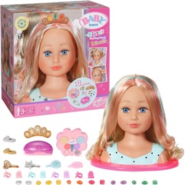 BABY Born BABY Born Stylingkopf Prinzessin, Puppenschminkkopf für Kinder mit Langen blonden Haaren inkl. Schminkpalette, Bürste und Stylingaccessoires, Schminke für Puppe und Kinderhaut, 835432 Zapf Creation