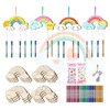 CYCLYTE Wind Chime Craft Set Children, 12 Pieces Rainbow Wooden