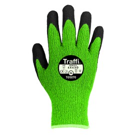 Traffi TG5070 X-Dura Latex D Safe To Go Glove, Cut Level 5, Green, 8 Size, Pair, Pack of 10