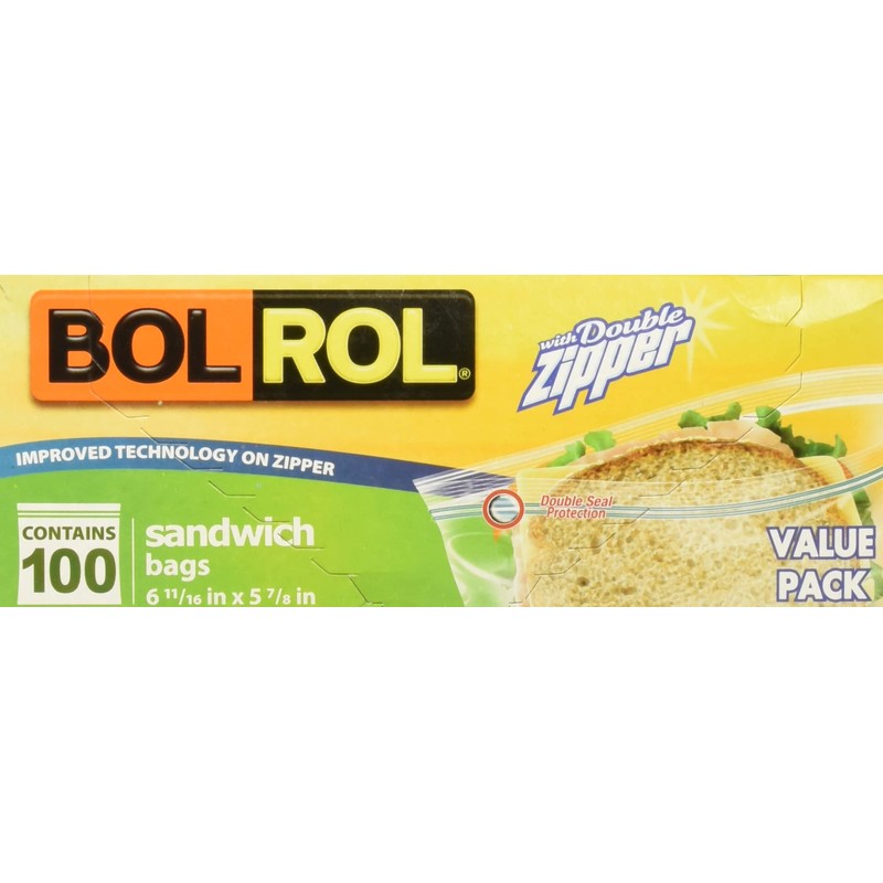 Bol Rol Bolsas Herméticas con Doble Zipper para Sándwich, 17