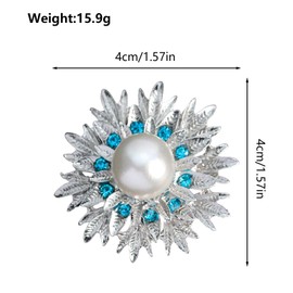 Ladies Brooches Women's Flower Brooch - Bridal Crystal Broach Coat Pins Safety Pin Breastpin for Wedding Banquet Decorate Clothes Scarves Hats Corsage Jewelry Accessory UB2353