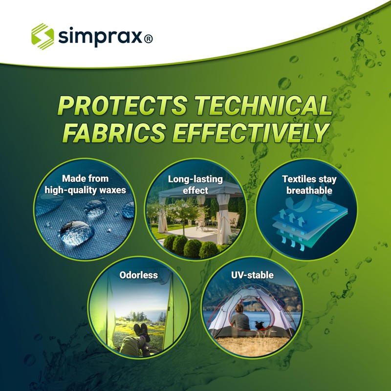 simprax® Tent Waterproofing Spray - Certified Eco-Friendly, UV-Stable & Biodegradable