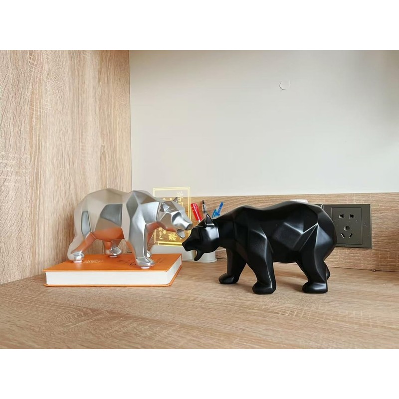 SMRTHMRT Abstract Geometric Sculptures,Creative Animals/Bear Statues Collectible Figurines for Home