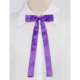 Allegra K School Ribbon, Uniform Ribbon, Ribbon Tie, Solid Color, Bowtie, Bowtie, High School Student Uniform, purple