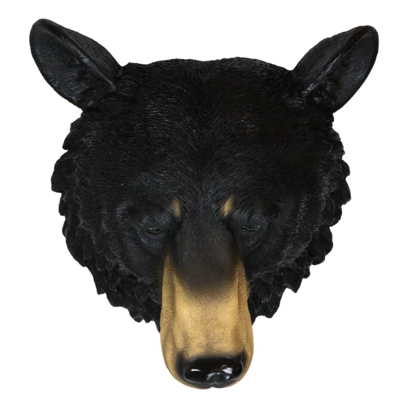 Ebros Large Olympic Black Bear Head Wall Decor Plaque 16"Tall