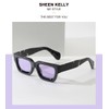 Retro Rim Thick Rectangular Sunglasses Men Women Square Transparent Lens