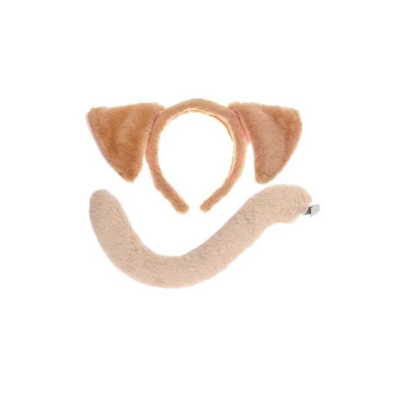 CHEU Conjunto de diadema con orejas de perrito y cola