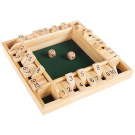 MUZAMMIL SHER | Shut the Box Game for 2-4 Players | Classic Wooden Board Game with 2 Dice, Fun Family Game, Educational Math Toy, Travel Game, Perfect for Kids & Adults, Strategy