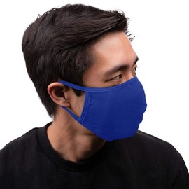 Auliné Collection Made in USA Cotton Fabric Washable Reusable Fashion Face Mask, Royal Blue 1PK