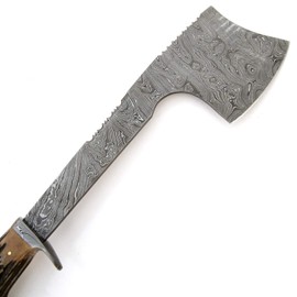 Splitting Axe, 20" Camping Chopping Hatchet for Firewood Splitting, Forged Carbon Steel Norse Viking Axe, Tomahawk Axe Viking Hatchet - Viking Bearded Axe, Camping Axe, Hatchet - Stag Crown - 8950