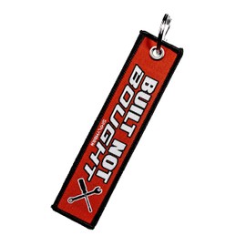 SIMPLYMDRN Embroidered Keychain Premium Quality Key Tag for Motorcycle, Car, Scooter, ATV, UTV, Cars and Gifts [Built Not Bought Black]