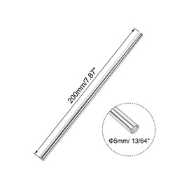 TOP-VIGOR 10Pcs 5mm x 200mm 304 Stainless Steel Round Rods, Metal Solid Round Shaft Rods Lathe Bar Stock for DIY Crafts Car Helicopter Airplane Model