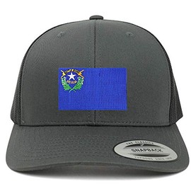 Armycrew Oversize XXL New Nevada State Flag Patch Retro Trucker Mesh Cap - Charcoal
