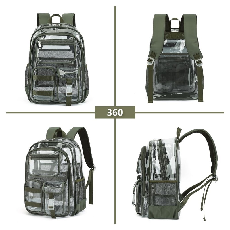 Lroiutian Clear Backpack for School Girls Boys Heavy Duty Transparent