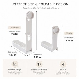 Estate & Co. 4 Pack Adjustable Bed Sheet Holders for Corners