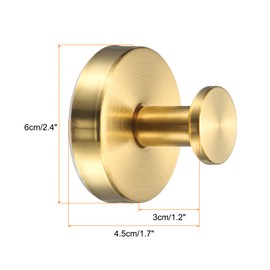 uxcell 4pcs Suction Cup Hooks, Reusable Towel Hooks No-Drill Shower Hook for Bathroom Window Glass Towels Robe Coat Hanger Gold