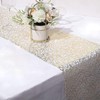98.5 FT Gold Table Runner, Glitter Metallic Thin Mesh Sparkle