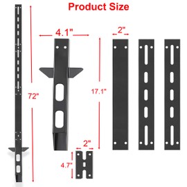 2Pcs 72-Inch Heavy Duty Yard Sign Stakes - 6ft Tall Metal Lawn Sign Posts, for Outdoor Events, Parking, Garage, Bar, Lawn Signs, Black