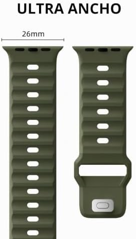 Suitisbest Compatibles con Apple Watch Correa de 49mm 45mm 44mm 42mm para Hombres, Pulseras de Silicona Suave Impermeable Correa de Repuesto para
