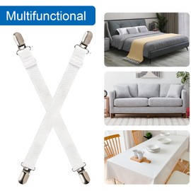 Zimoer Bed Sheet Tensioners, 8 Pieces, 30-100 cm Adjustable Bed Sheet Tensioners, Elastic Bed Sheet Tensioners, Bed Sheet Tensioners with Metal Clips, for Mattress, Bed Sheet, Sofa, Ironing Boards