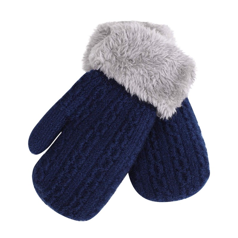 Baby Toddler Warm Knitted Gloves Fleece Lined Thick Thermal Full