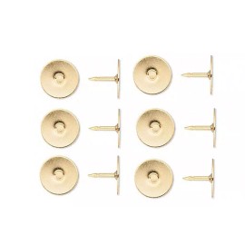 Platinum Tie Tac Back, 10 Gold Plated Brass 12mm Flat Pad Make Anything a Tie Tac