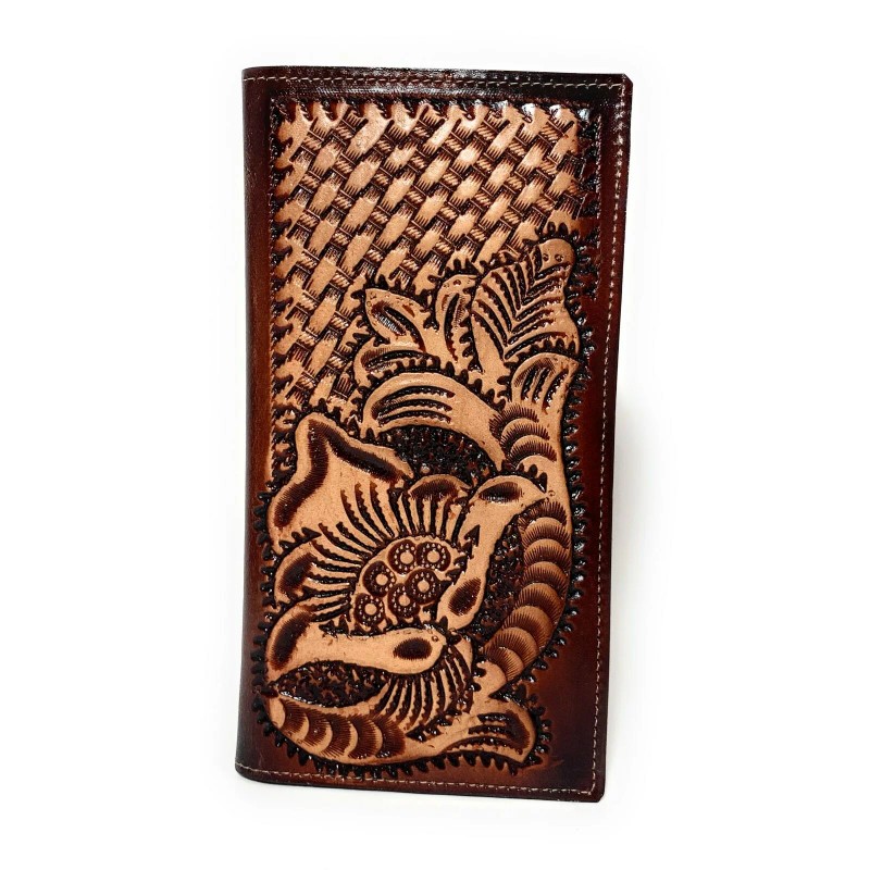 NELIDAS SOUTHERN IMPORTS MEN'S WESTERN COWBOY WALLET GENUINE LEATHER LONG