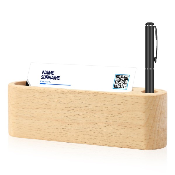 RoxNvm Wood Business Card Holders, 1-Tier Creative Business Card Stand,
