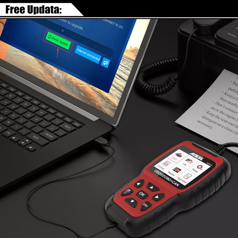 Ancel Automotive Code Reader OBD2 Car Scanner OBDII Engine Fault