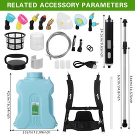 WEEFLOS Battery Powered Sprayer 3.2 Gallon, Backpack Sprayer with Retractable Wand & 8 Mist Nozzles & USB Rechargeable Handle, Water Spray Pump Sprayers for Planting Lawn Yard Garden