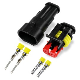 TE Connectivity AMP Superseal 1.5 Series Electrical Multi Sealed Connector Kit - w/Terminals 16-20 AWG (2-Pin)