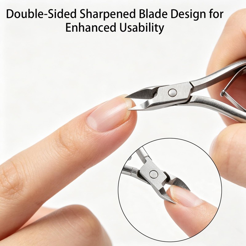 12 Pcs Cuticle Trimmer with Pusher, Stainless Steel Manicure Pedicure