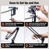 LJINGE Overhead Phone Mount with USB LED Light, Adjustable Articulating