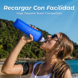 2 Botellas de Agua Blandas, Soft Flask Plegable 250ml, Los Materiales de TPU No Contienen BPA ni PVC para Ciclismo, Senderismo, Escalada, Gimnasio, Acampar. (250ML, 2 Unidades)