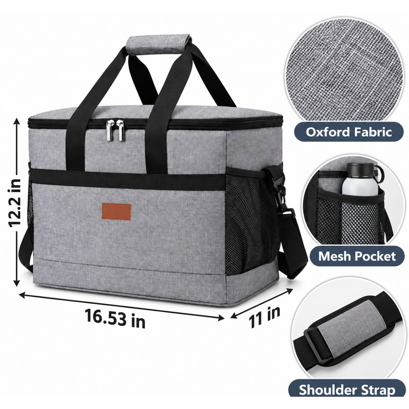 35L Insulated Cooler Bag for Food and Drinks – Collapsible