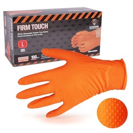 Glove Station Disposable Nitrile Gloves for Kitchen and Household - Multi Use Non-Latex Textured Gloves for Cleaning, Cooking, Food Handling - 8MM- 100-Count-XL-Orange