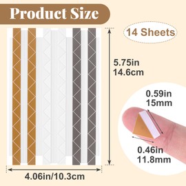 Incinkod 1428pcs Clear Self-Adhesive Photo Corners, 14 Sheets 0.6 Inches Picture Mounting Corner Stickers, Picture Edge Stickers Photo Tape for Scrapbooking Family Album DIY Journal (3 Colors)