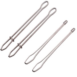 MINBOOT String Loop, Elastic Loop, Parka, Set of 4, Stainless Steel, Tightly Pinched and Threaded Smoothly