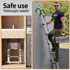 Telescoping Ladder Aluminum with stabilizer bar，Lightweight Multi-Purpose Extension Ladder，Telescopic Ladder，Portable