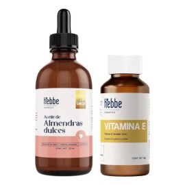 Aceite de Almendras Dulces 120ml y Vitamina E 50g Kit anti-edad, crecimiento de cabello, barba, cejas Hebbe Cosmetics  Ludika                         