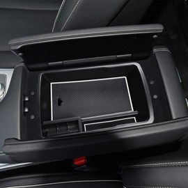 TACOBRO Center Console Organizer Tray Compatible with Genesis GV80 2021 2022 2023 2024 Accessories, Secondary Storage Armrest Glove Box - White Trim (Not Fit 2025)