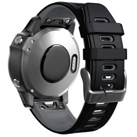 ANCOOL Compatible with Fenix 7S Band Two-Tone Soft Watch Band Replacement for Fenix 5S/Fenix 5S Plus/Fenix 6S/Fenix 7S/Fenix 6S Pro Smartwatches (Black-Grey)