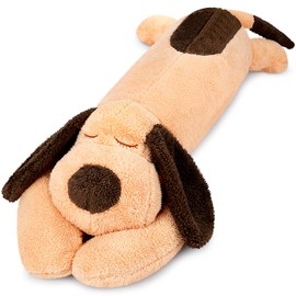 Dog Plush Pillow Cute Puppy Plush Stuffed Animal Pillow, Stuffed Labrador, Sleeping Hugging Plush Pillow Stuffed Toy Cuddly Puppy Doll Toy Fluffy Toys for Kids Adults on Christmas, Birthday (Brown)